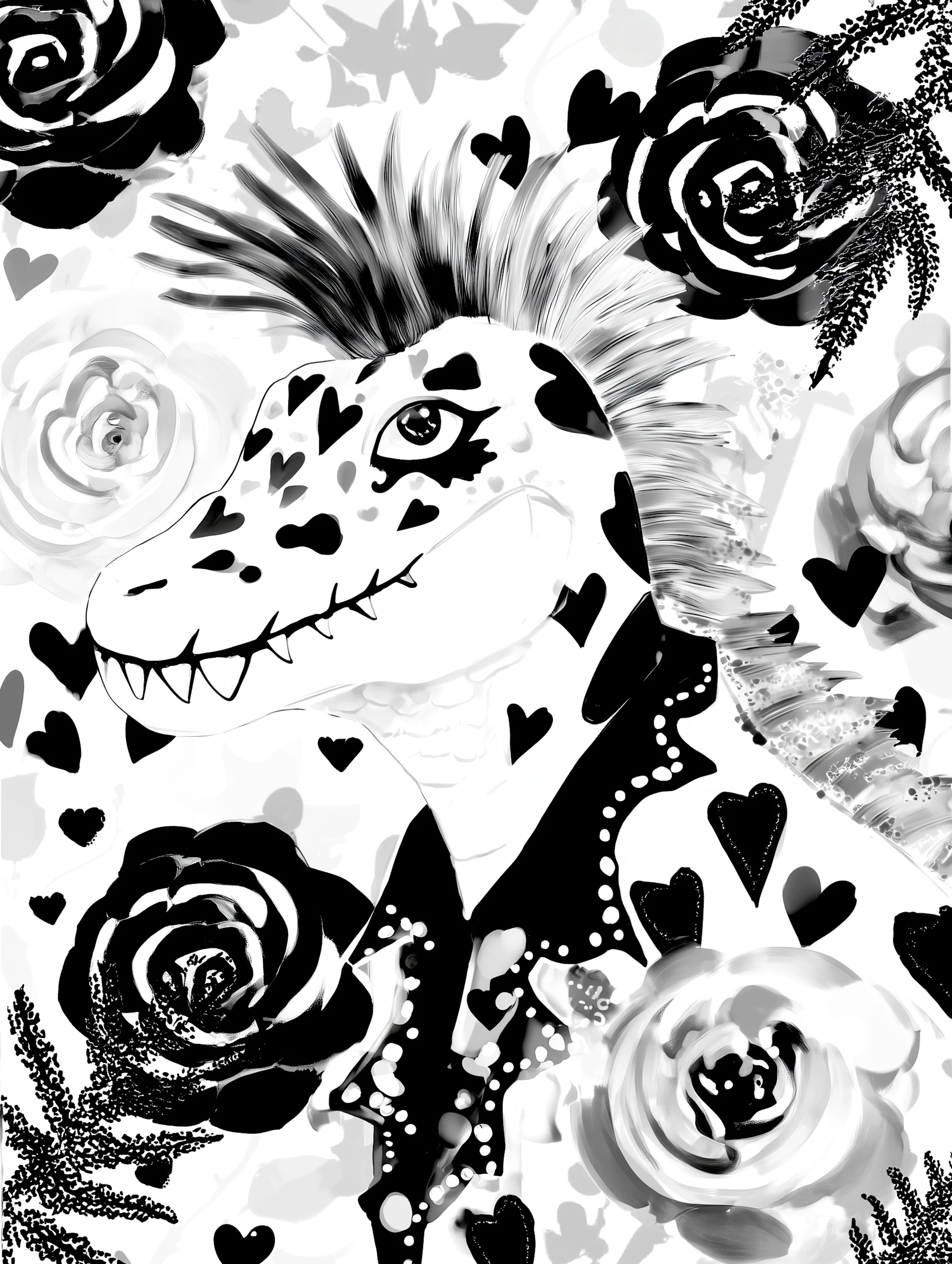 Free printable crocodile coloring pages for adults featuring mohawk crocodile